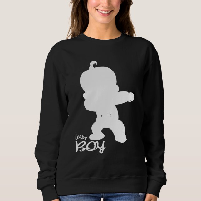 Gender Reveal Team Boy Niedlich Dabbing Black Baby Sweatshirt (Vorderseite)