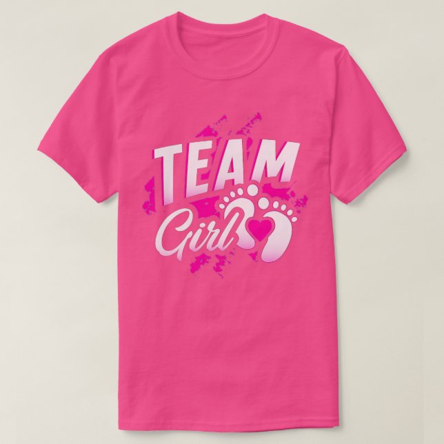 Gender Reveal Team Girl Baby Shower Party Geschenk T-Shirt (Design vorne)