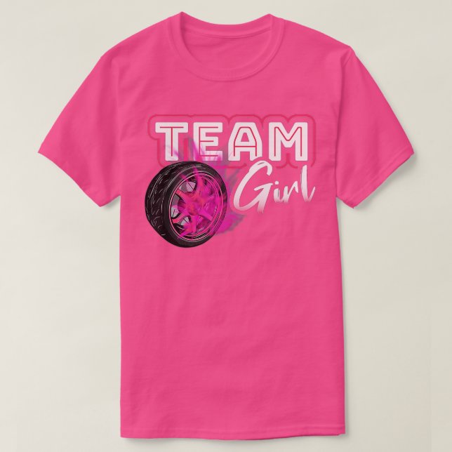Gender Reveal Team Girl Burnouts Baby Shower Party T-Shirt (Design vorne)
