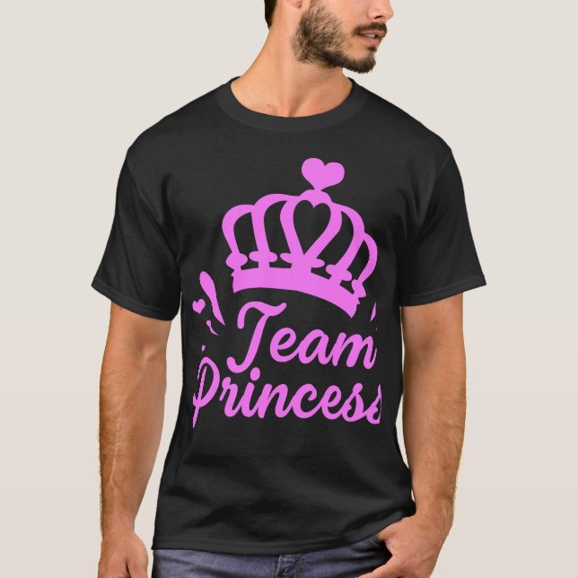 Gender Reveal Team Princess Girl Pink Baby Bump T-Shirt (Vorderseite)
