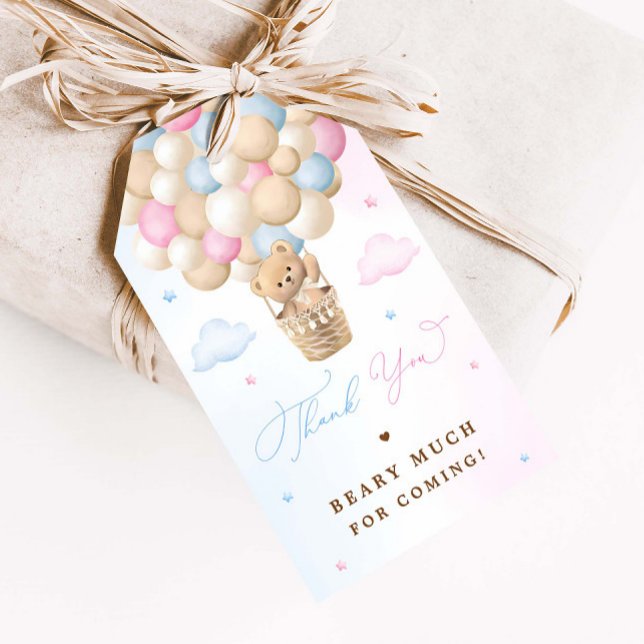 Gender Reveal Teddy Bären Vielen Dank Geschenkanhänger (Von Creator hochgeladen)