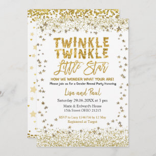 Gender Reveal Twinkle Little Star Baby Dusche Einladung