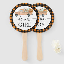 Gender Reveal Voting Fan Vintagen Pumpkin Truck