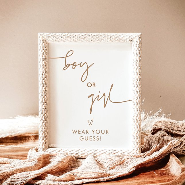 Gender Reveal Wear Your Guess Game Sign, Neutral Poster (Von Creator hochgeladen)