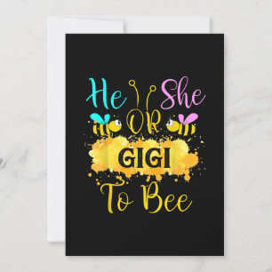 Gender Reveal What Will It Bee - He Or She Gigi Einladung