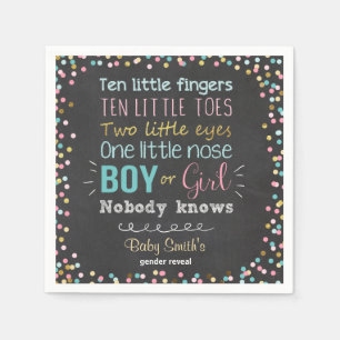 Genderbericht Napkins Boy oder Girl Pink Blue Serviette