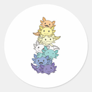 Genderfaun Flag Gay Pride Lgbtq Axolotl Runder Aufkleber