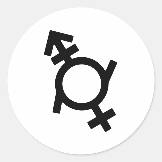 Genderfluid Androgyne Frauensymbol Runder Aufkleber (Vorderseite)