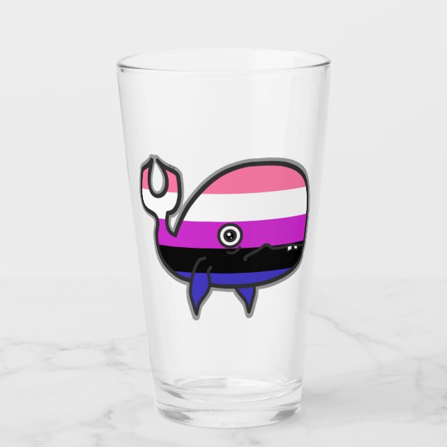 Genderfluid, ängstlich, aber stolz glas (Vorderseite)