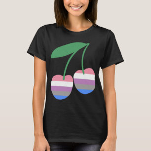 Genderfluid Cherry LGBTQ Pride Flag Kernstück KA T-Shirt