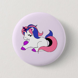 Genderfluid Einhorn Button