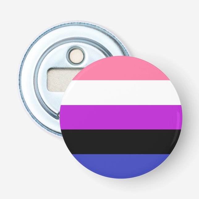 Genderfluid Flag LGBT Flaschenöffner (Vorderseite)