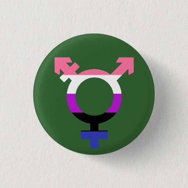 Genderfluid-Flag-Trans-Symbol Button (Vorderseite)