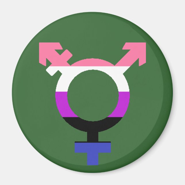 Genderfluid-Flag-Trans-Symbol Magnet (Vorne)