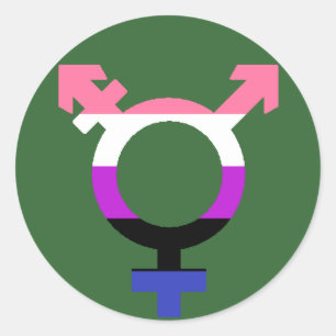 Genderfluid-Flag-Trans-Symbol Runder Aufkleber
