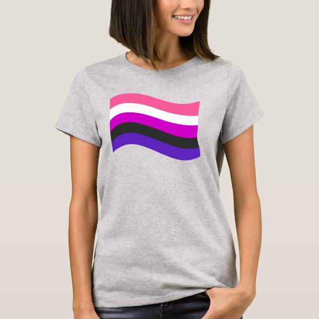 GENDERFLUID FLAG WAVING T - Shirt (Vorderseite)