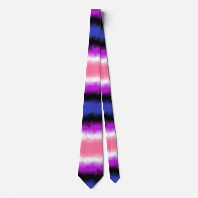 Genderfluid Flag Wide Strike Neck Tie Krawatte (Vorderseite)