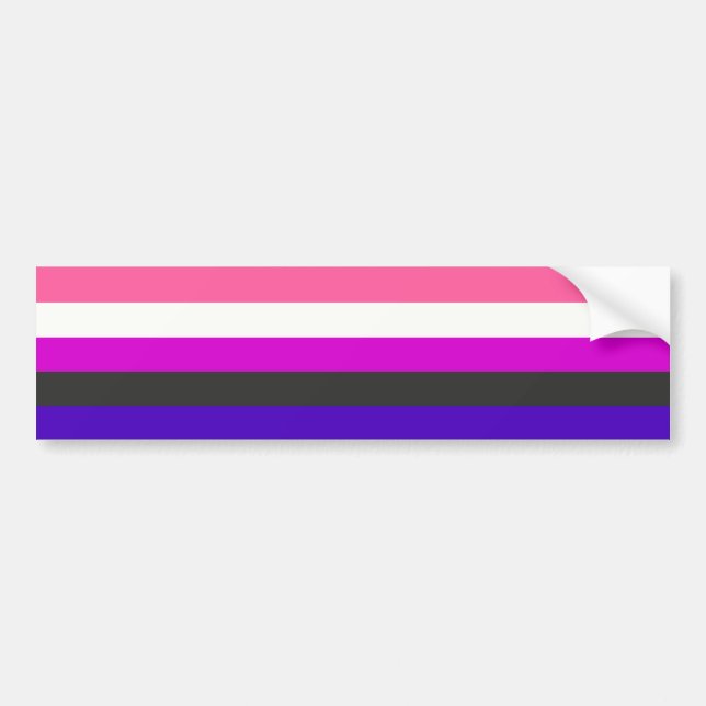 Genderfluid Flagge Autoaufkleber (Vorne)