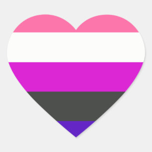 Genderfluid-Flagge Herz-Aufkleber
