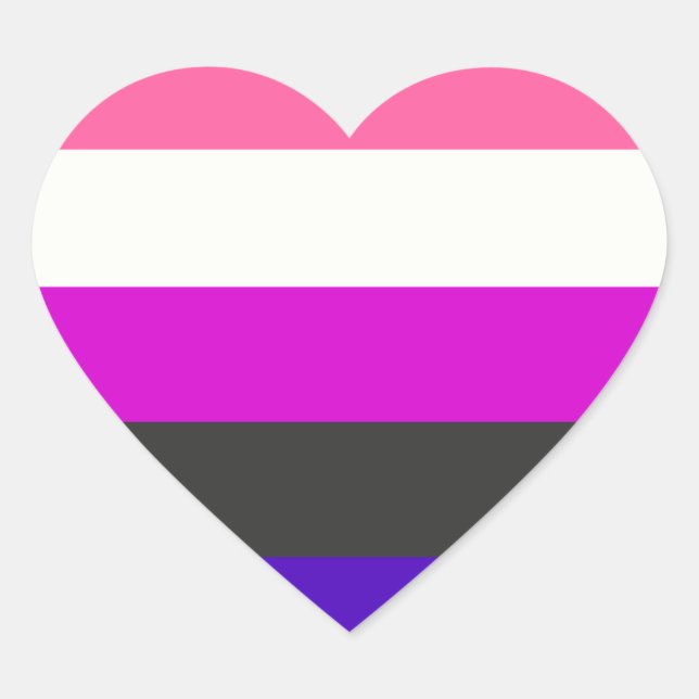 Genderfluid-Flagge Herz-Aufkleber (Vorderseite)