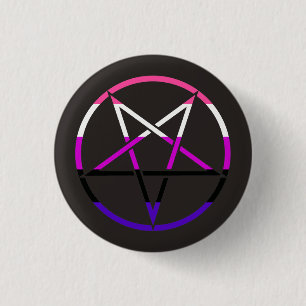 Genderfluid Flagge Pentagram Button