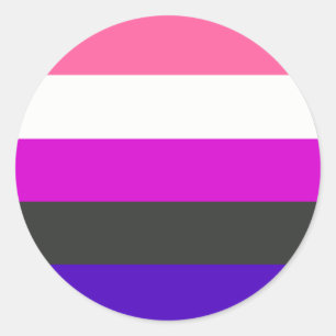 Genderfluid-Flagge Runder Aufkleber
