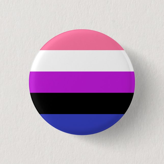 Genderfluid Flaggen-Abzeichen Button (Vorderseite)