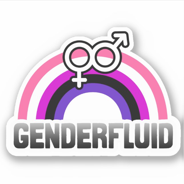 Genderfluid Gender Symbol Aufkleber (Vorderseite)