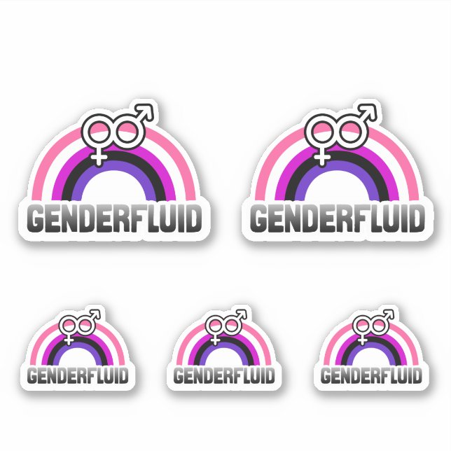 Genderfluid Gender Symbol Aufkleber (Vorderseite)