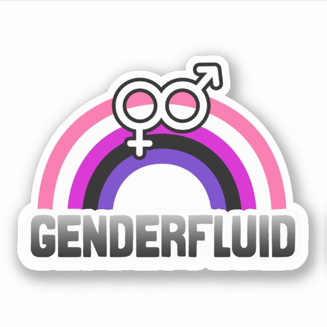 Genderfluid Gender Symbol Aufkleber (Vorderseite)