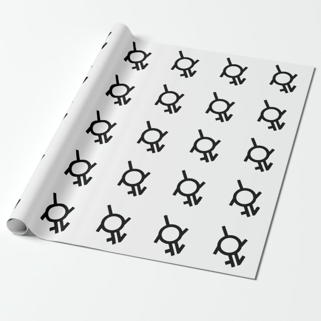 Genderfluid Intergender und Neutrois Gender Symbol Geschenkpapier (Ungerollt)