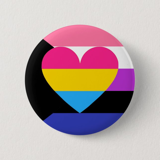 Genderfluid Panromantic Demisexual Stolz-Knopf Button (Vorderseite)