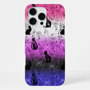 Genderfluid Pride Black Cat - Mystische Hexe iPhone 16 Pro Max Hülle