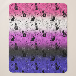 Genderfluid Pride Black Cat - Mystische Hexe Sherpadecke