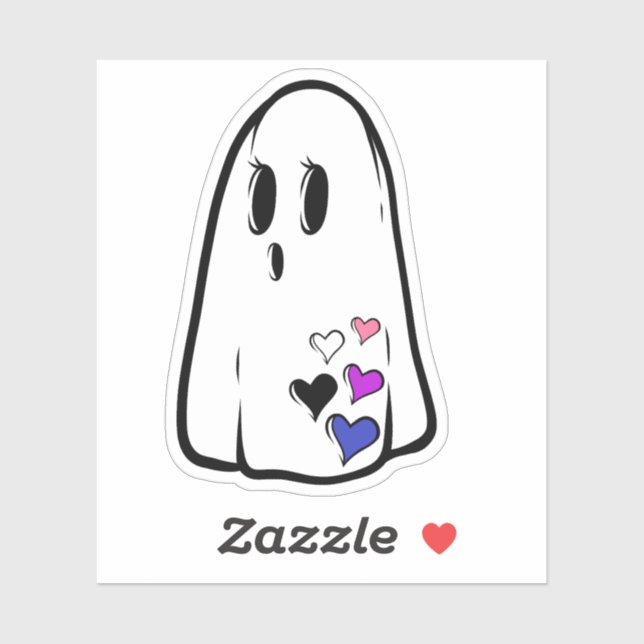 Genderfluid Pride Ghost Aufkleber (Blatt)