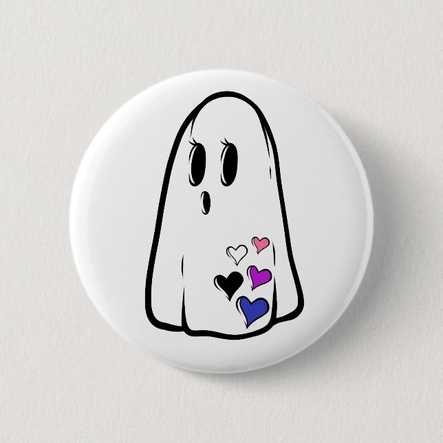 Genderfluid Pride Ghost Button (Vorderseite)