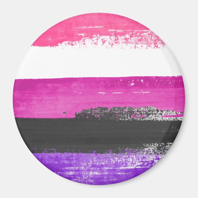 Genderfluid Pride Paint Magnet (Vorne)