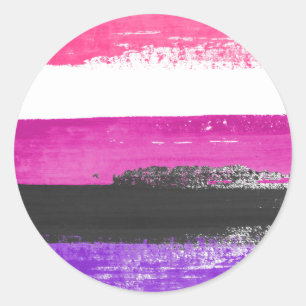 Genderfluid Pride Paint Runder Aufkleber