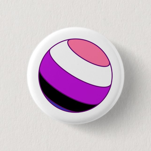Genderfluid Pride Sphere Button (Vorderseite)