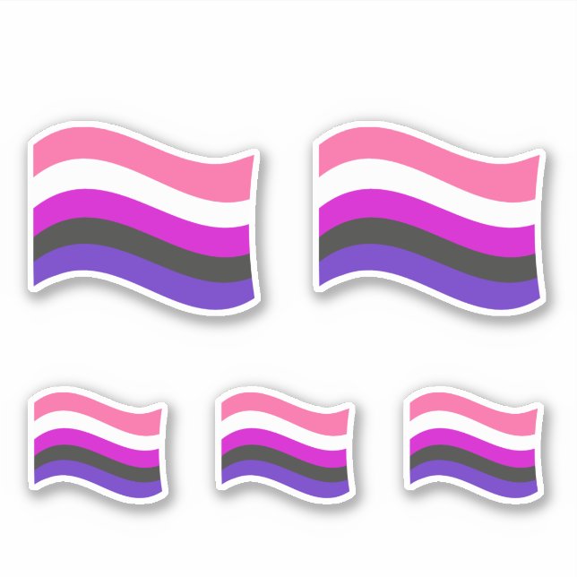 Genderfluid Pride Wavy Flag Aufkleber (Vorderseite)