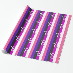 GENDERFLUID-STOLZ UND SYMBOL GESCHENKPAPIER