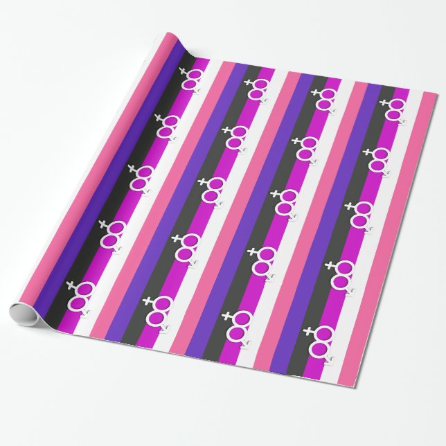 GENDERFLUID STOLZ UND SYMBOL GESCHENKPAPIER (Ungerollt)