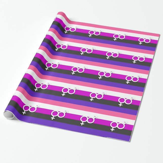 GENDERFLUID STOLZ UND SYMBOL GESCHENKPAPIER (Ungerollt)