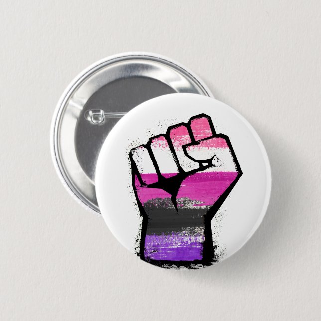 Genderfluid Stolzfaust Button (Vorne & Hinten)