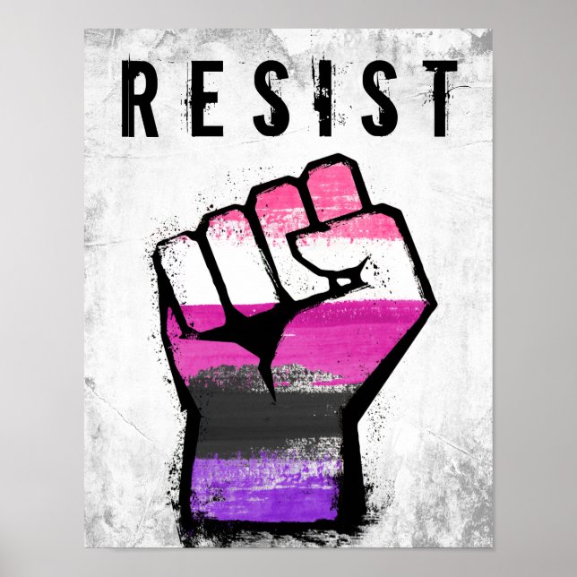 Genderfluid Stolzfaust Poster (Vorne)