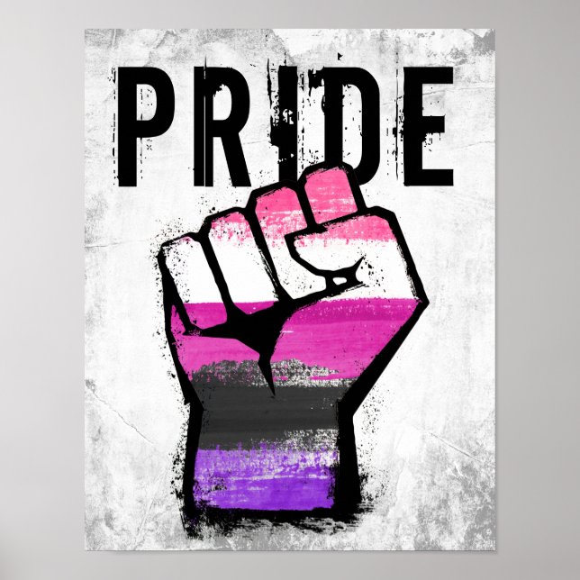 Genderfluid Stolzfaust Poster (Vorne)