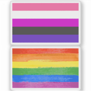 Genderfluid-Stolzflagge Aufkleber