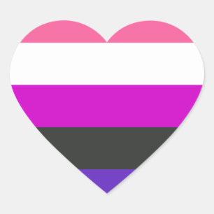Genderfluid-Stolzflagge Herz-Aufkleber