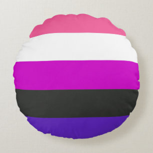 Genderfluid-Stolzflagge Rundes Kissen