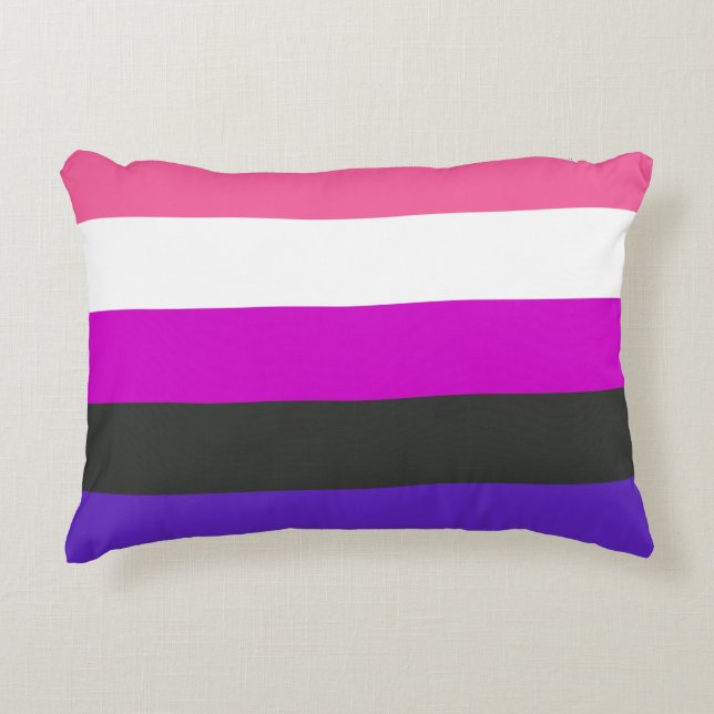 Genderfluid-Strichflagge Dekokissen (Vorderseite)